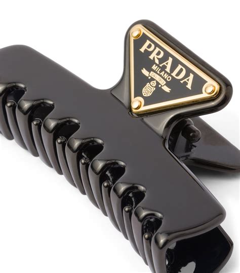 prada leather hair clip|prada triangle hair clip.